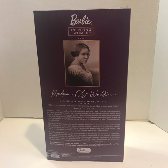 Madam C J Walker Inspiring  Woman Barbie Doll - Picture 2 of 15